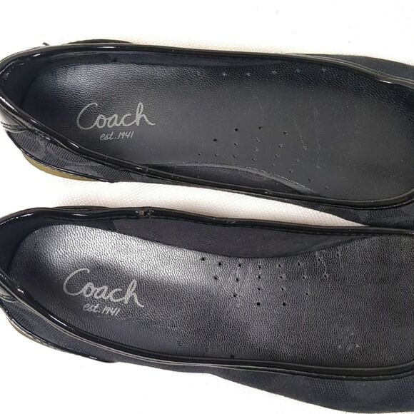 Coach Womens Black Signature Logo Flats - Picture 5 of 8
